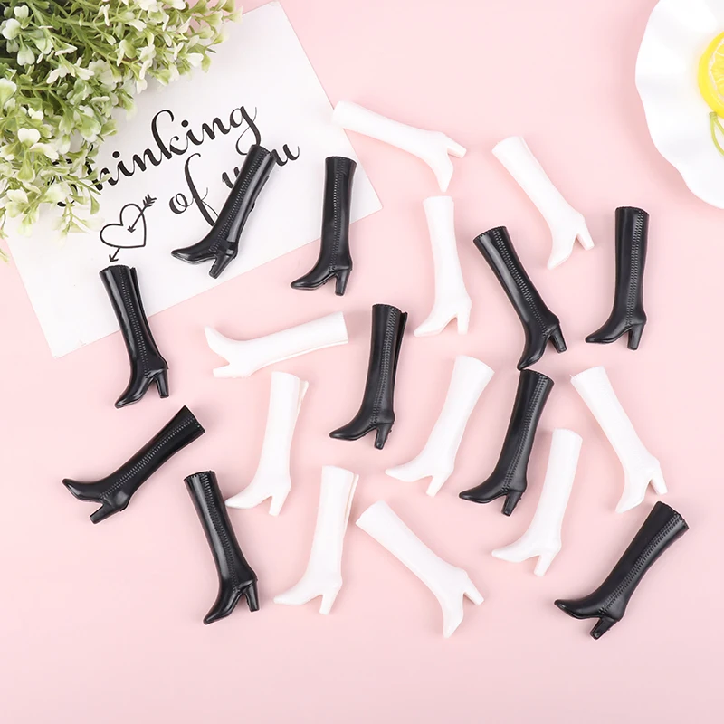 Doll Shoes Boots Kids DIY Playing Doll Accessories Shoes White Black Doll Decors Girl Collection Toys For 30cm Dolls 1/6 Dolls