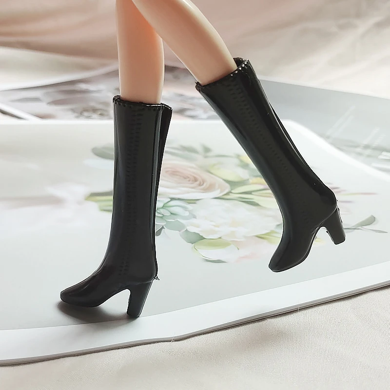 Doll Shoes Boots Kids DIY Playing Doll Accessories Shoes White Black Doll Decors Girl Collection Toys For 30cm Dolls 1/6 Dolls