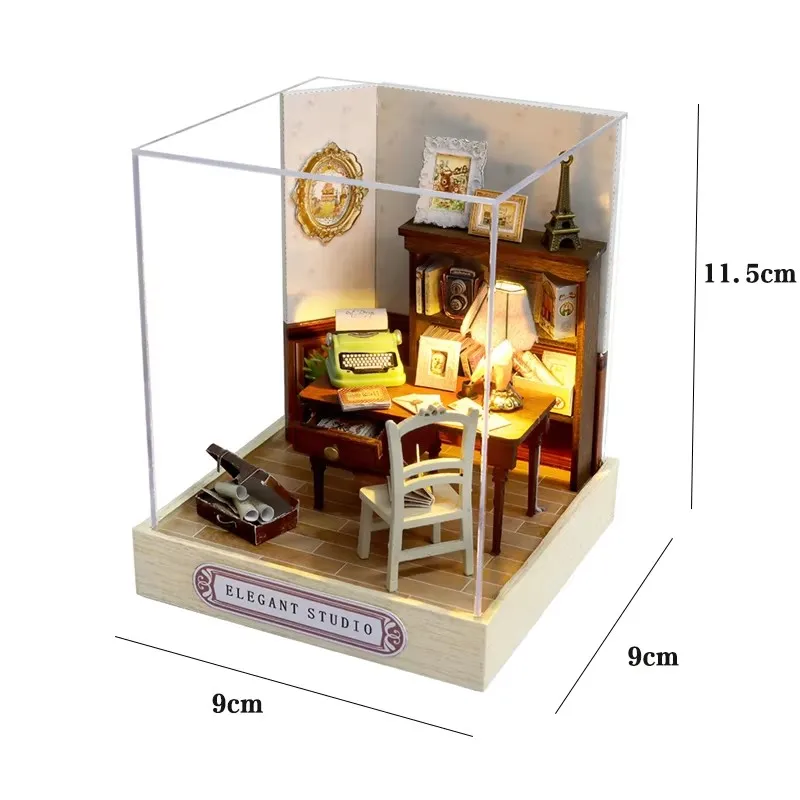 DIY Wooden Miniature Dollhouses Kit Gift Toys Roombox Doll House Furniture Box Theatre Toy For Xams Birthday