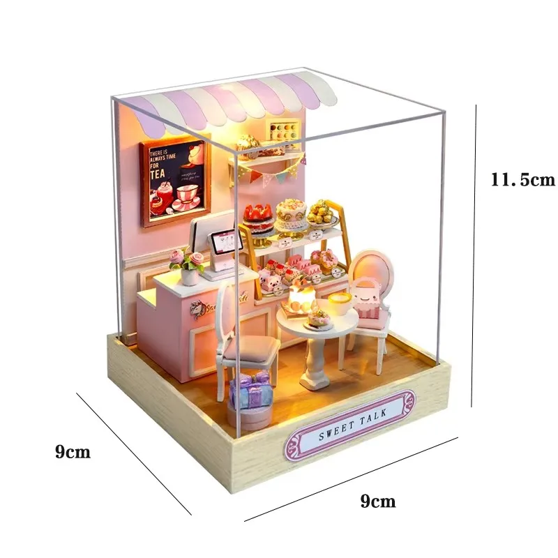 DIY Wooden Miniature Dollhouses Kit Gift Toys Roombox Doll House Furniture Box Theatre Toy For Xams Birthday