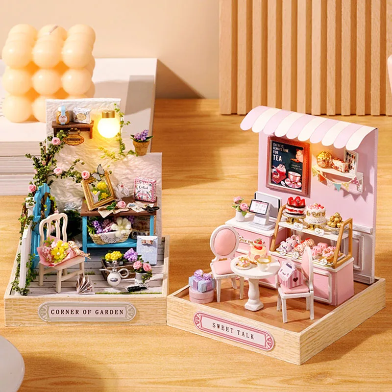 DIY Wooden Miniature Dollhouses Kit Gift Toys Roombox Doll House Furniture Box Theatre Toy For Xams Birthday