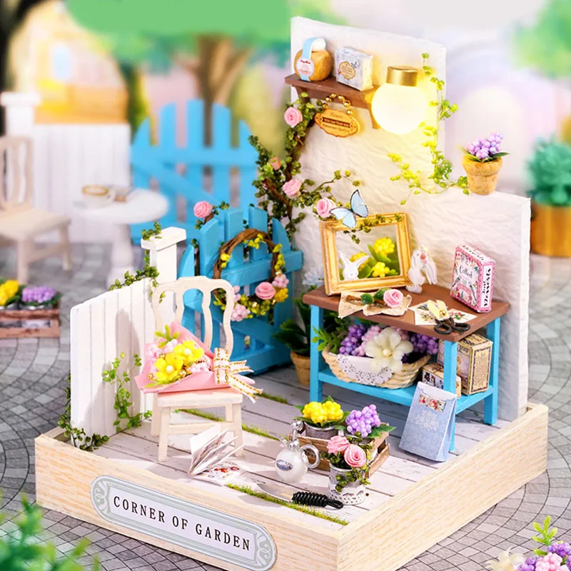 DIY Wooden Miniature Dollhouses Kit Gift Toys Roombox Doll House Furniture Box Theatre Toy For Xams Birthday
