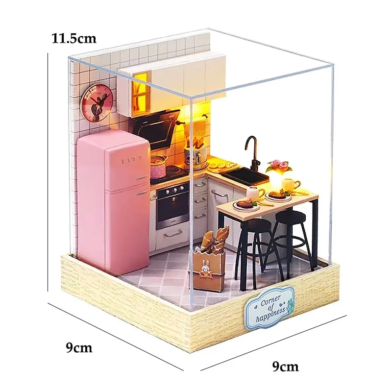DIY Wooden Miniature Dollhouses Kit Gift Toys Roombox Doll House Furniture Box Theatre Toy For Xams Birthday
