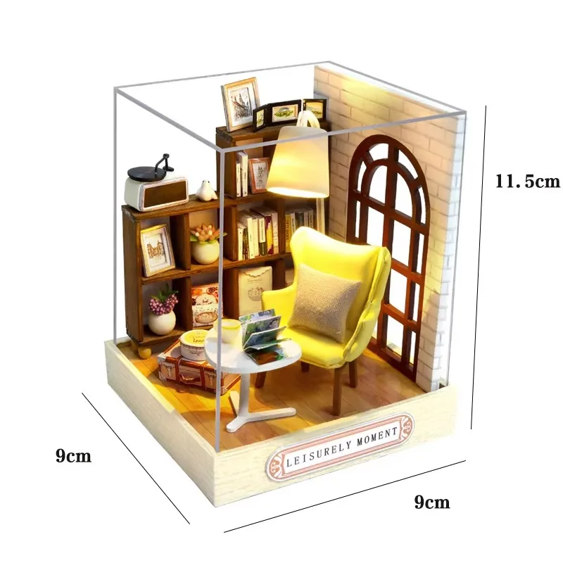 DIY Wooden Miniature Dollhouses Kit Gift Toys Roombox Doll House Furniture Box Theatre Toy For Xams Birthday