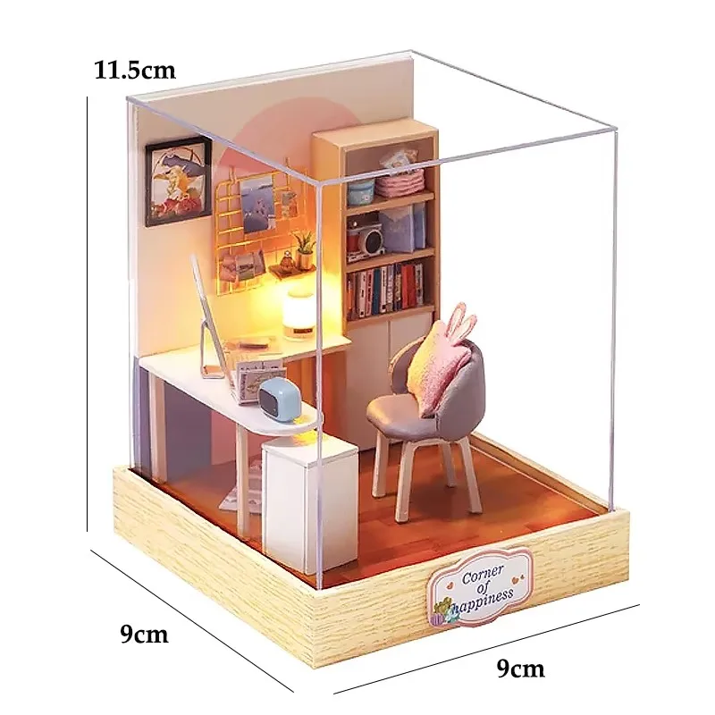 DIY Wooden Miniature Dollhouses Kit Gift Toys Roombox Doll House Furniture Box Theatre Toy For Xams Birthday