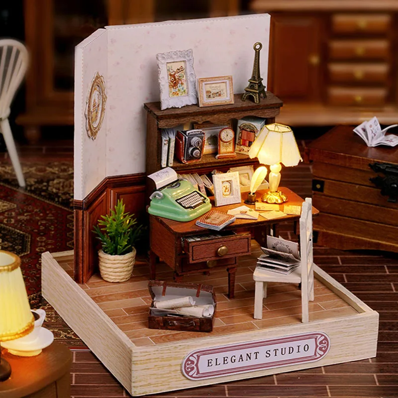 DIY Wooden Miniature Dollhouses Kit Gift Toys Roombox Doll House Furniture Box Theatre Toy For Xams Birthday