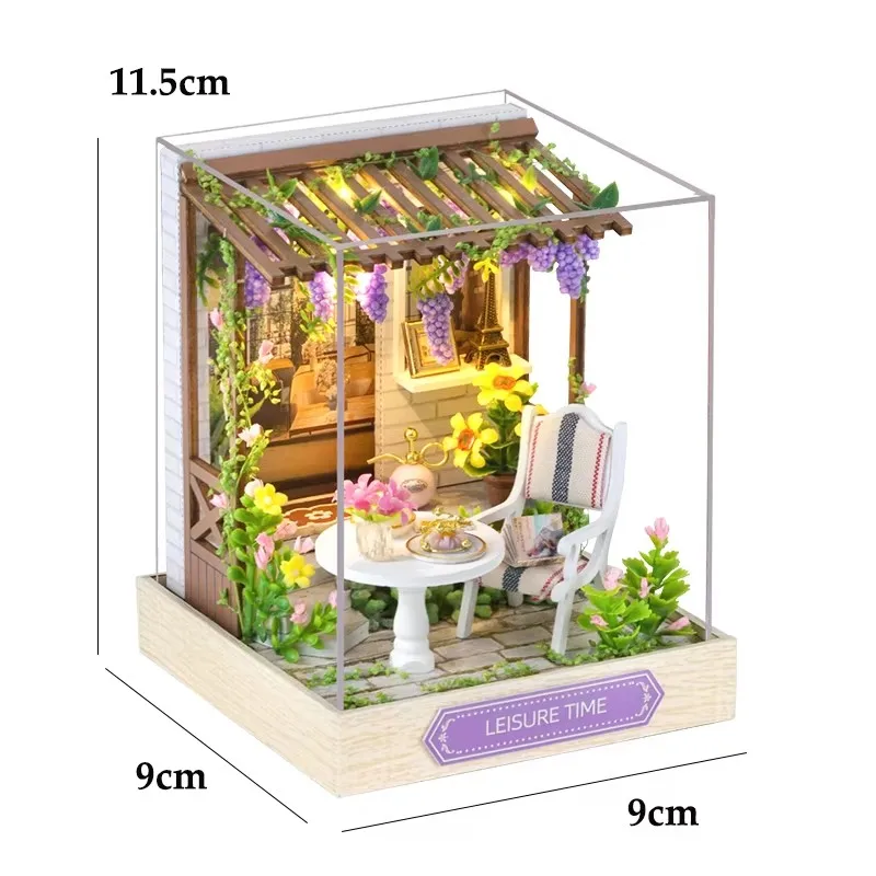 DIY Wooden Miniature Dollhouses Kit Gift Toys Roombox Doll House Furniture Box Theatre Toy For Xams Birthday