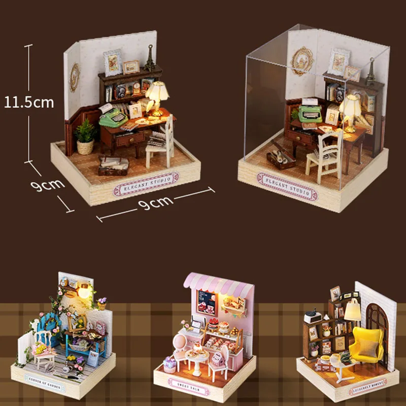 DIY Wooden Miniature Dollhouses Kit Gift Toys Roombox Doll House Furniture Box Theatre Toy For Xams Birthday