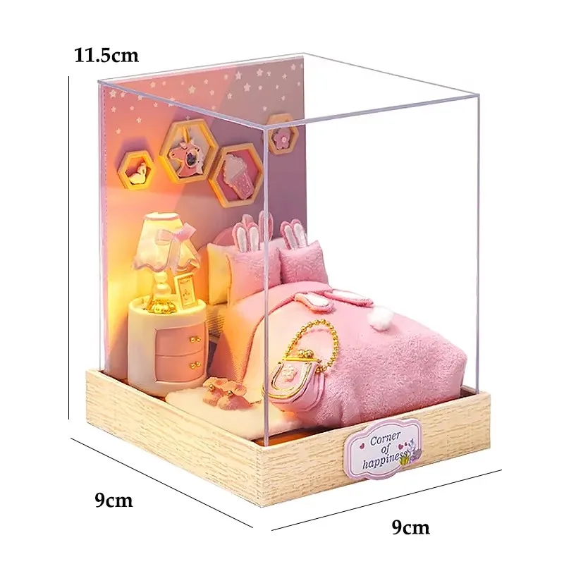 DIY Wooden Miniature Dollhouses Kit Gift Toys Roombox Doll House Furniture Box Theatre Toy For Xams Birthday