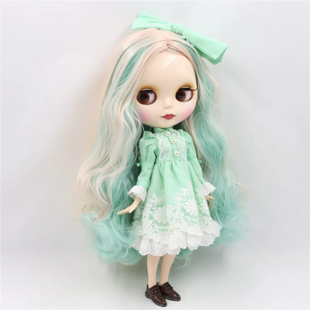 ICY DBS Blyth Doll Licca Body Lace Dress Bow Knot Pink Green Princess Suit Anime Outfits