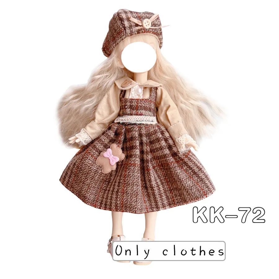Pretty KK Dress Princess Clothes for 30cm 1/6 Bjd DIY Doll Dress Up Clothing Dolls Skirt Cute Casual Suit Socks Toy Accessories