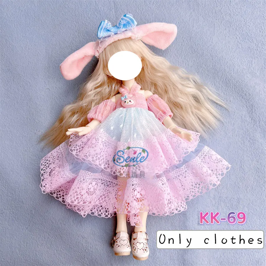Pretty KK Dress Princess Clothes for 30cm 1/6 Bjd DIY Doll Dress Up Clothing Dolls Skirt Cute Casual Suit Socks Toy Accessories