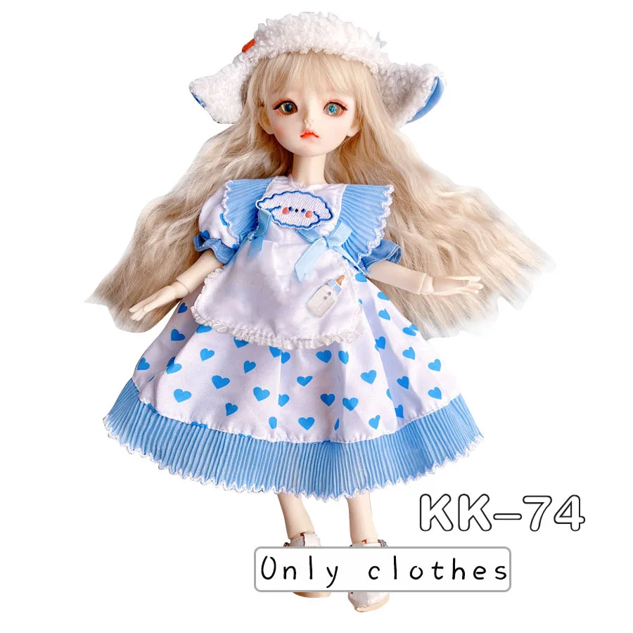 Pretty KK Dress Princess Clothes for 30cm 1/6 Bjd DIY Doll Dress Up Clothing Dolls Skirt Cute Casual Suit Socks Toy Accessories