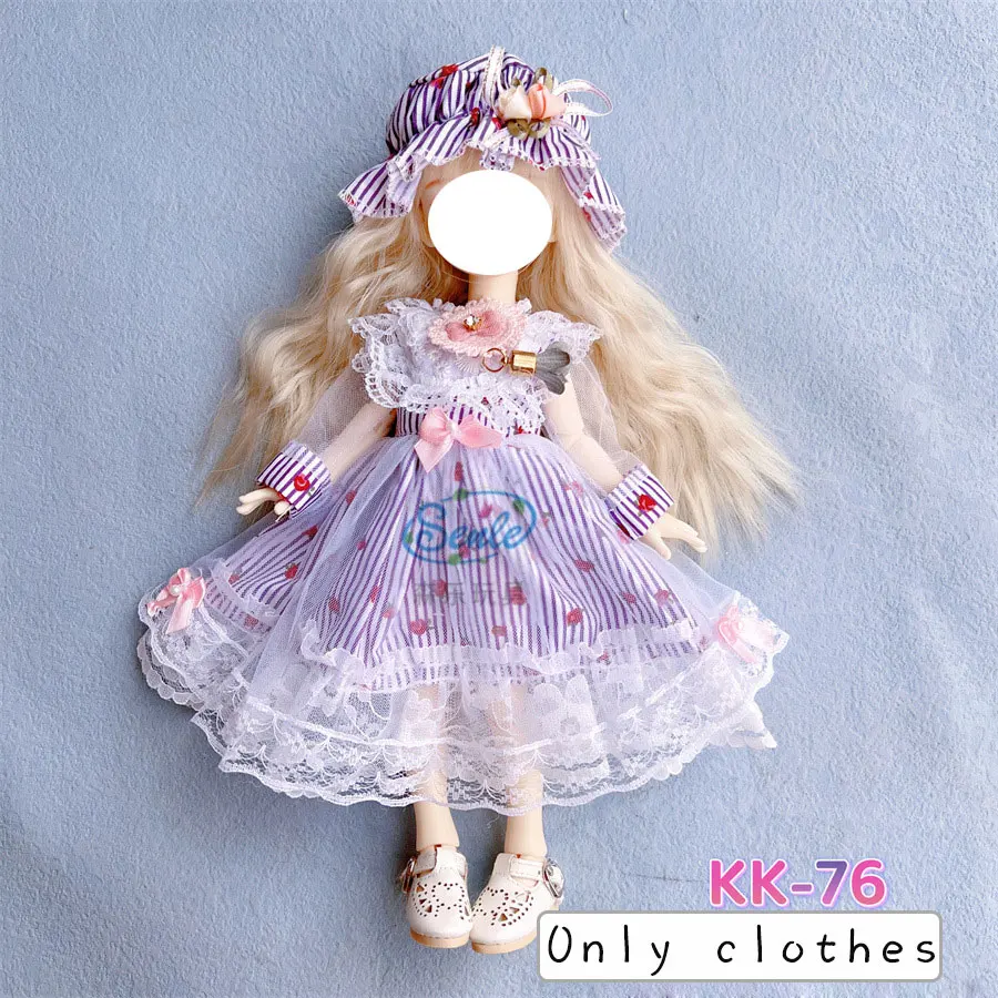 Pretty KK Dress Princess Clothes for 30cm 1/6 Bjd DIY Doll Dress Up Clothing Dolls Skirt Cute Casual Suit Socks Toy Accessories