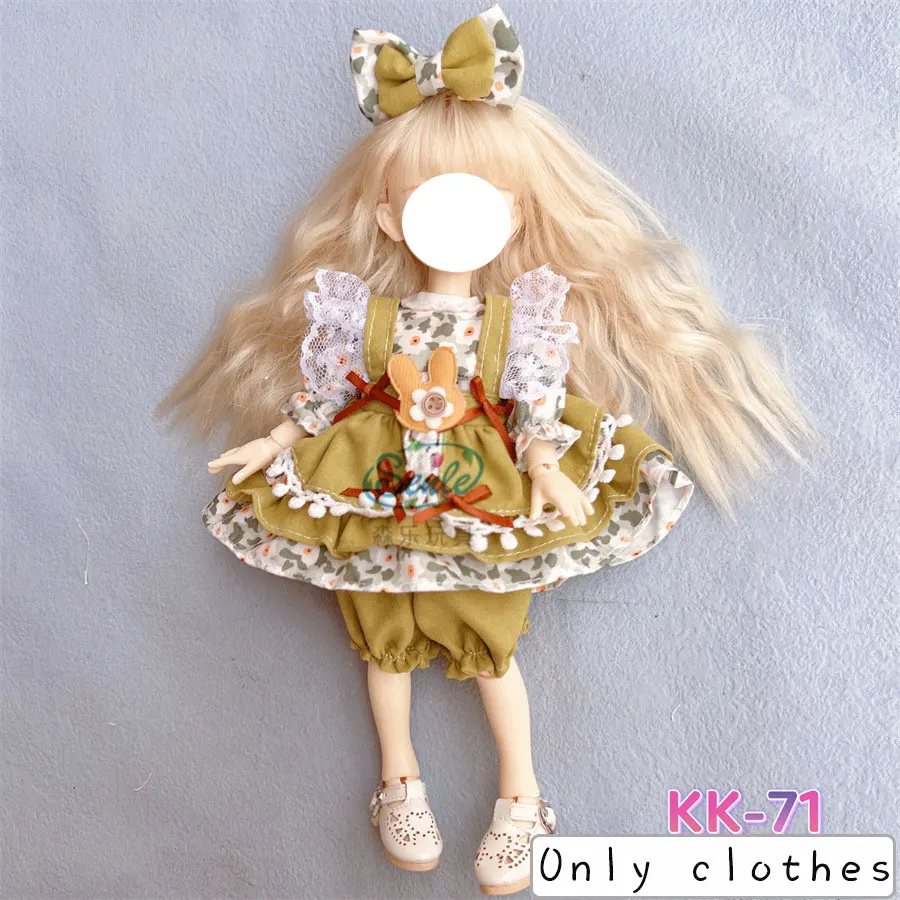 Pretty KK Dress Princess Clothes for 30cm 1/6 Bjd DIY Doll Dress Up Clothing Dolls Skirt Cute Casual Suit Socks Toy Accessories