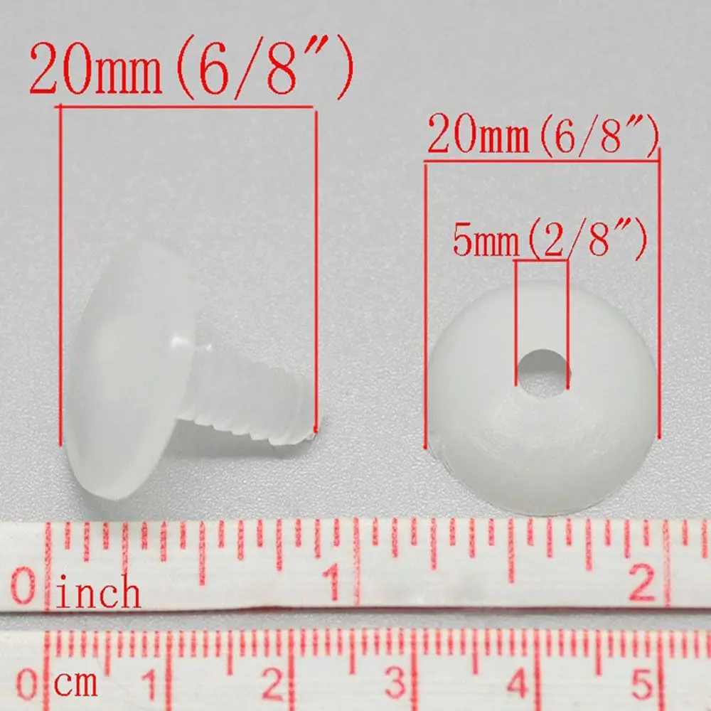 50set Size20x20mm 15x15mm White Plastic Doll Joints Dolls Accessories For Toys Teddy Bear Making DIY Crafts
