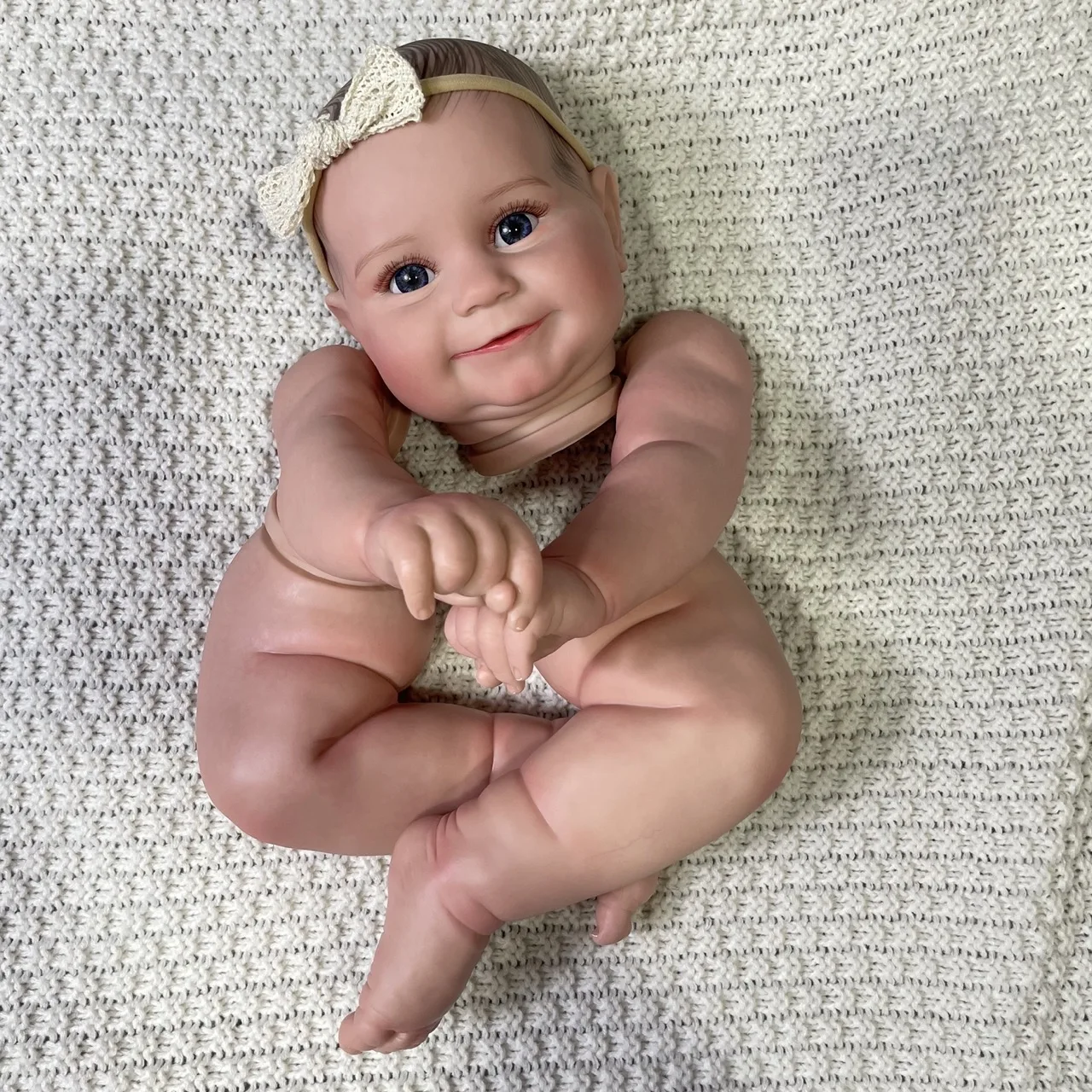 19/24inch Already Painted Reborn Baby Doll Maddie Kit Lifelike Soft Touch Flexible Unfinished Doll Parts With Cloth Body DIY Toy