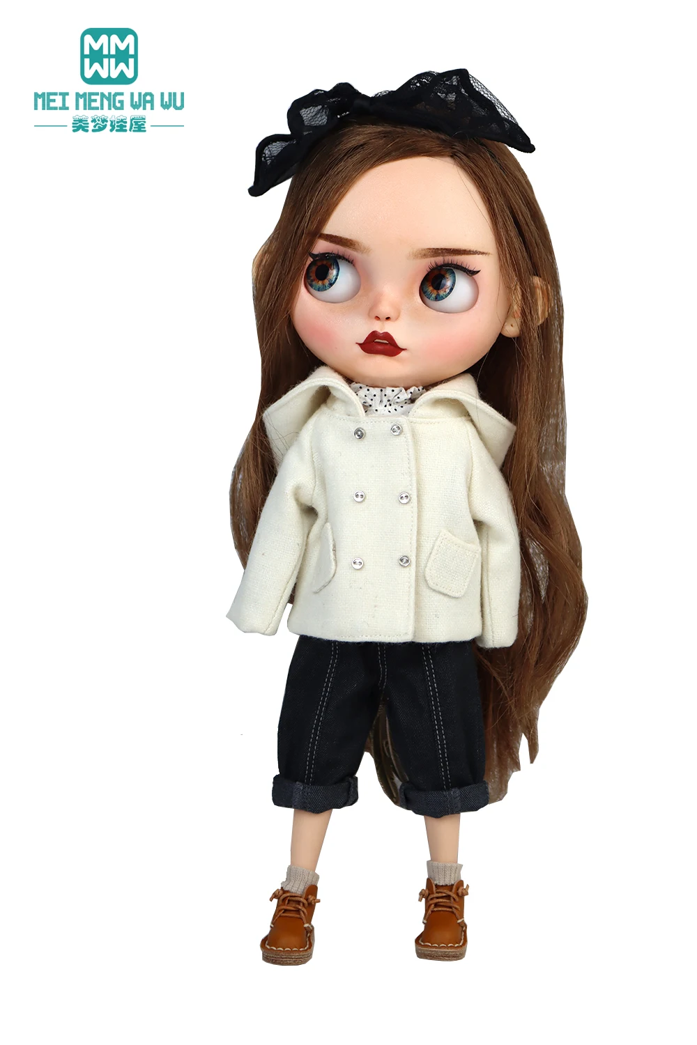 Blyth Doll Clothes Azon OB22 OB24 Fashion Wool Jacket Coat Sweater Jeans Doll Accessories