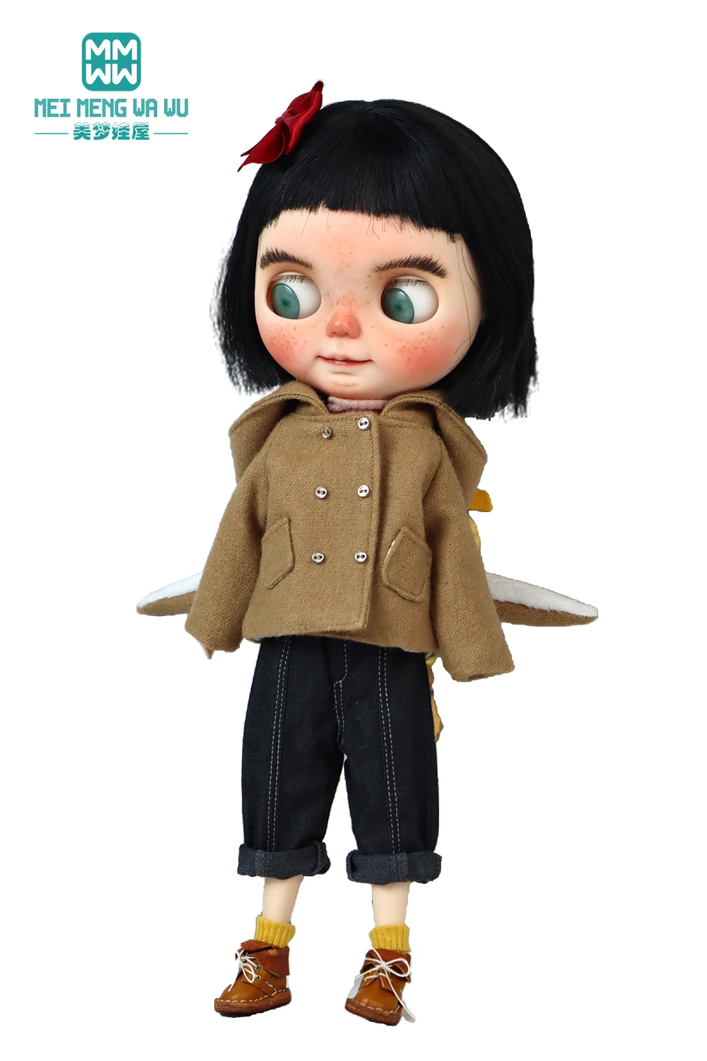 Blyth Doll Clothes Azon OB22 OB24 Fashion Wool Jacket Coat Sweater Jeans Doll Accessories