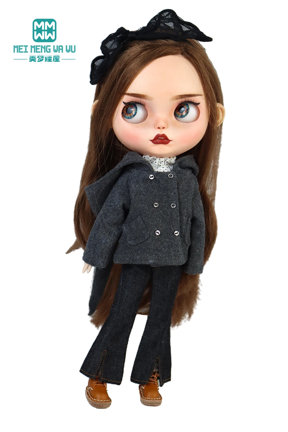 Blyth Doll Clothes Azon OB22 OB24 Fashion Wool Jacket Coat Sweater Jeans Doll Accessories