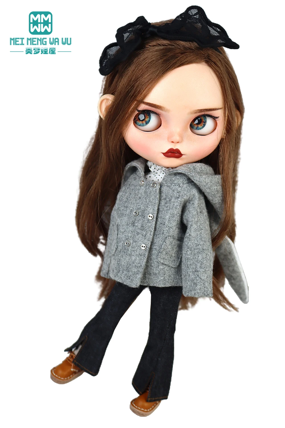 Blyth Doll Clothes Azon OB22 OB24 Fashion Wool Jacket Coat Sweater Jeans Doll Accessories