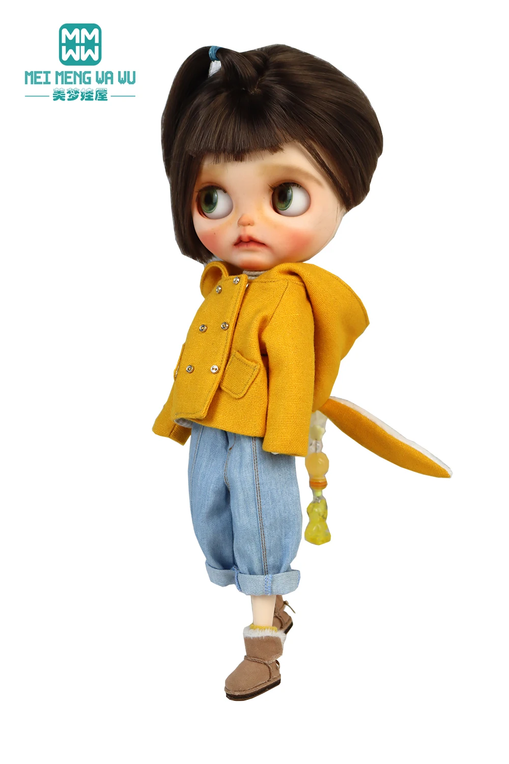 Blyth Doll Clothes Azon OB22 OB24 Fashion Wool Jacket Coat Sweater Jeans Doll Accessories