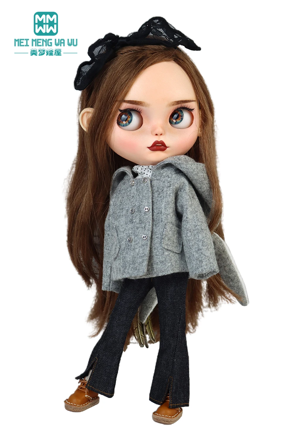 Blyth Doll Clothes Azon OB22 OB24 Fashion Wool Jacket Coat Sweater Jeans Doll Accessories
