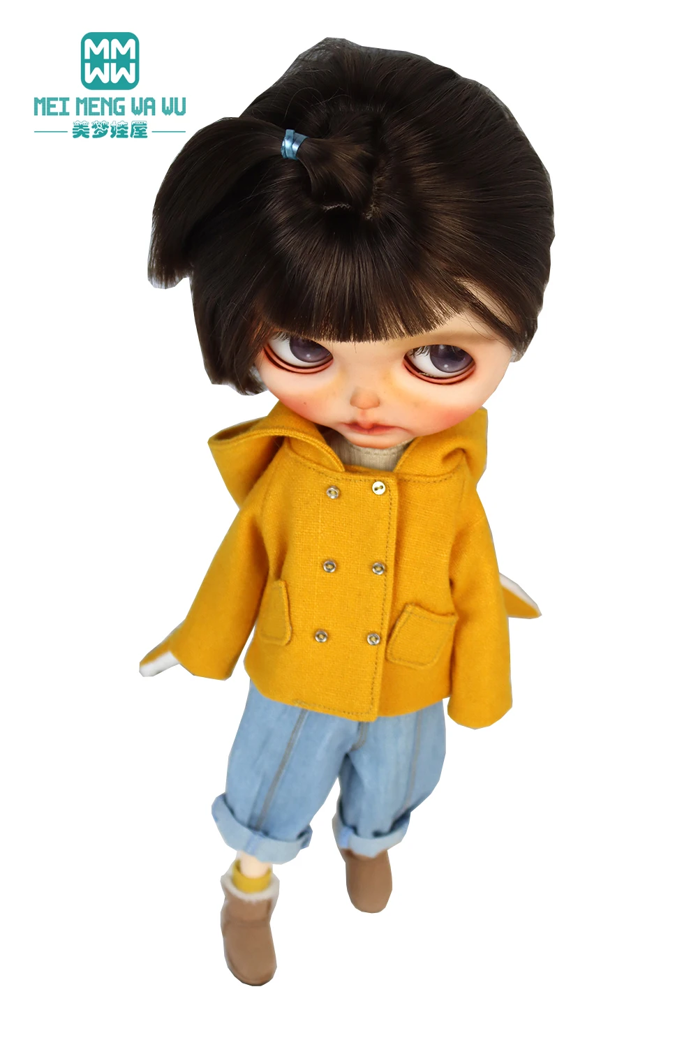 Blyth Doll Clothes Azon OB22 OB24 Fashion Wool Jacket Coat Sweater Jeans Doll Accessories