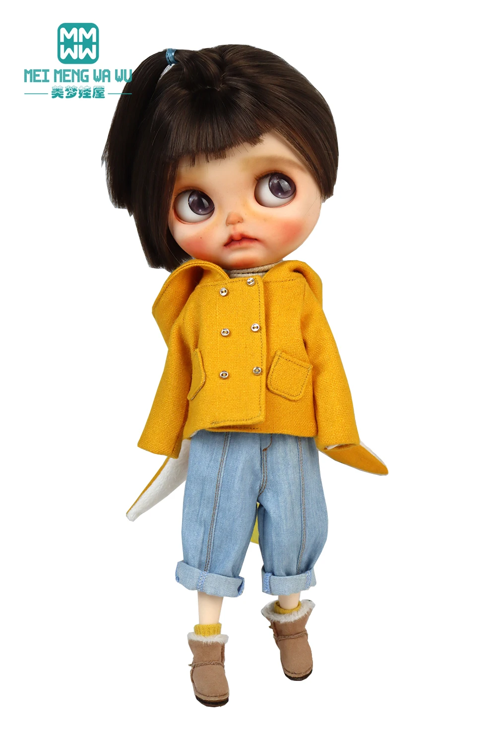 Blyth Doll Clothes Azon OB22 OB24 Fashion Wool Jacket Coat Sweater Jeans Doll Accessories