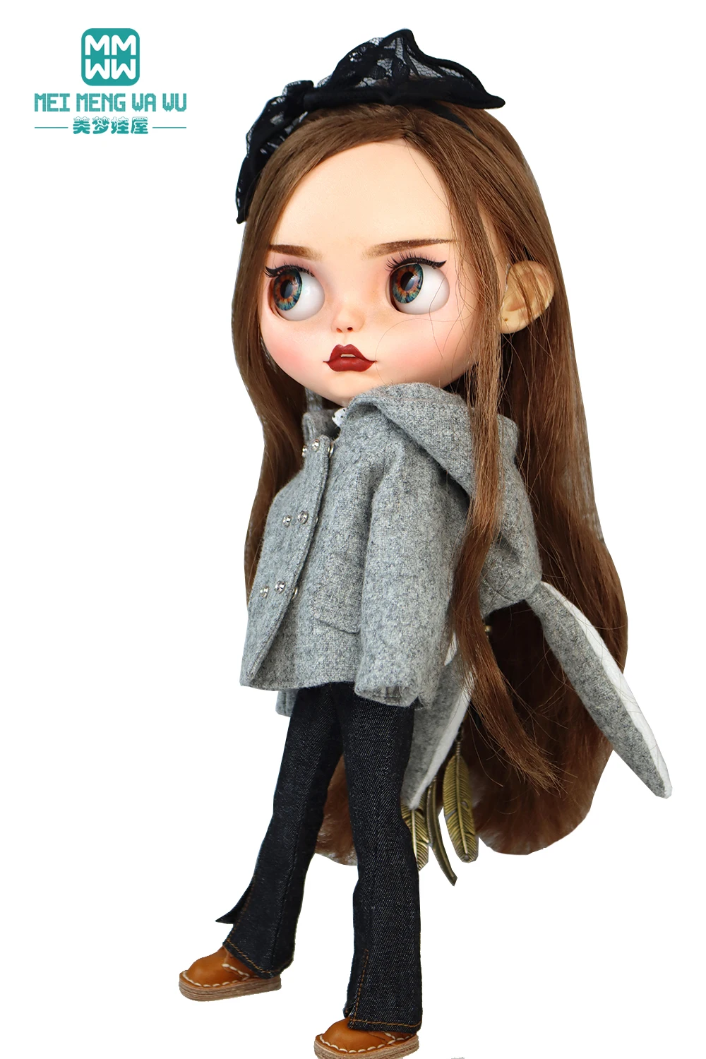 Blyth Doll Clothes Azon OB22 OB24 Fashion Wool Jacket Coat Sweater Jeans Doll Accessories