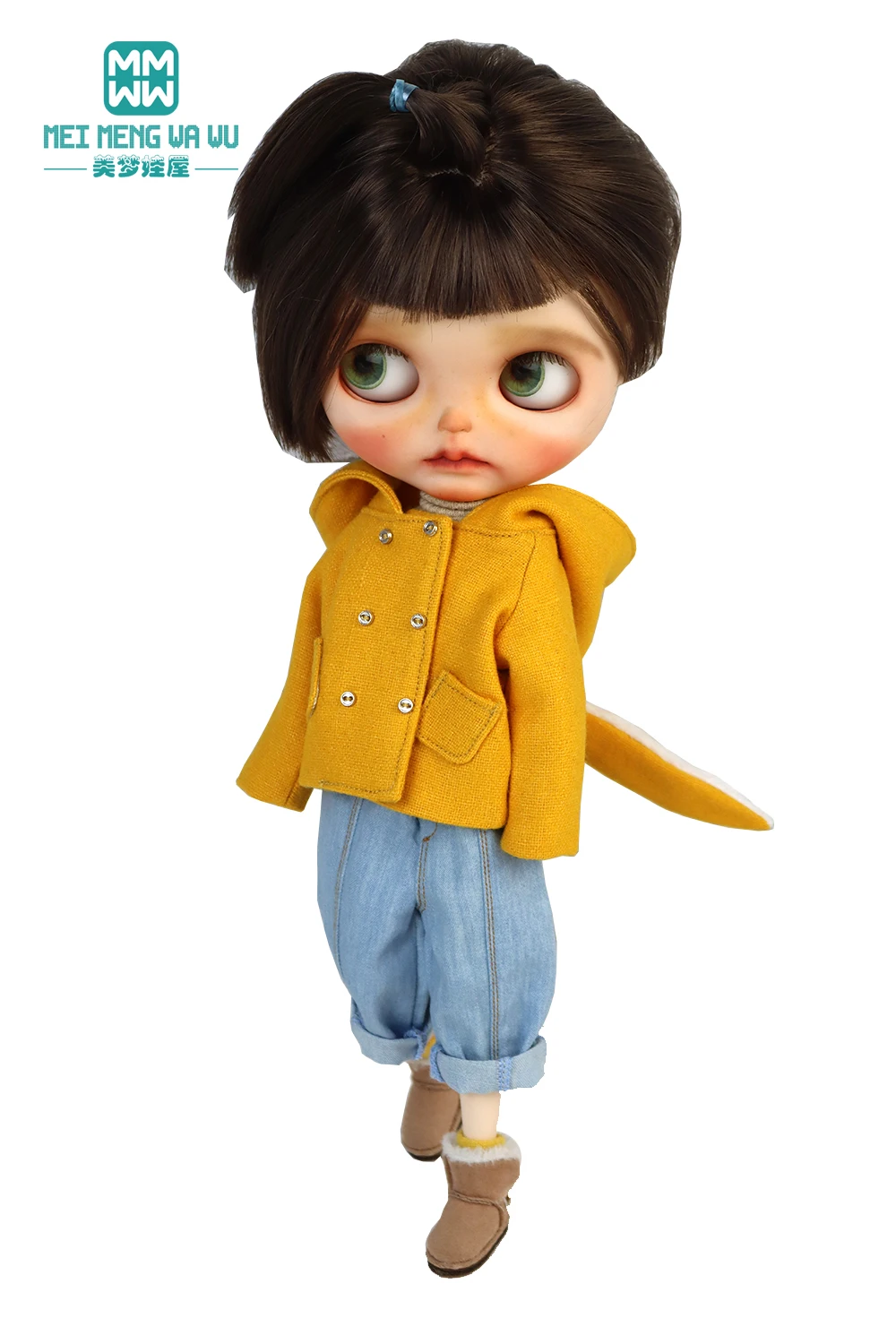 Blyth Doll Clothes Azon OB22 OB24 Fashion Wool Jacket Coat Sweater Jeans Doll Accessories