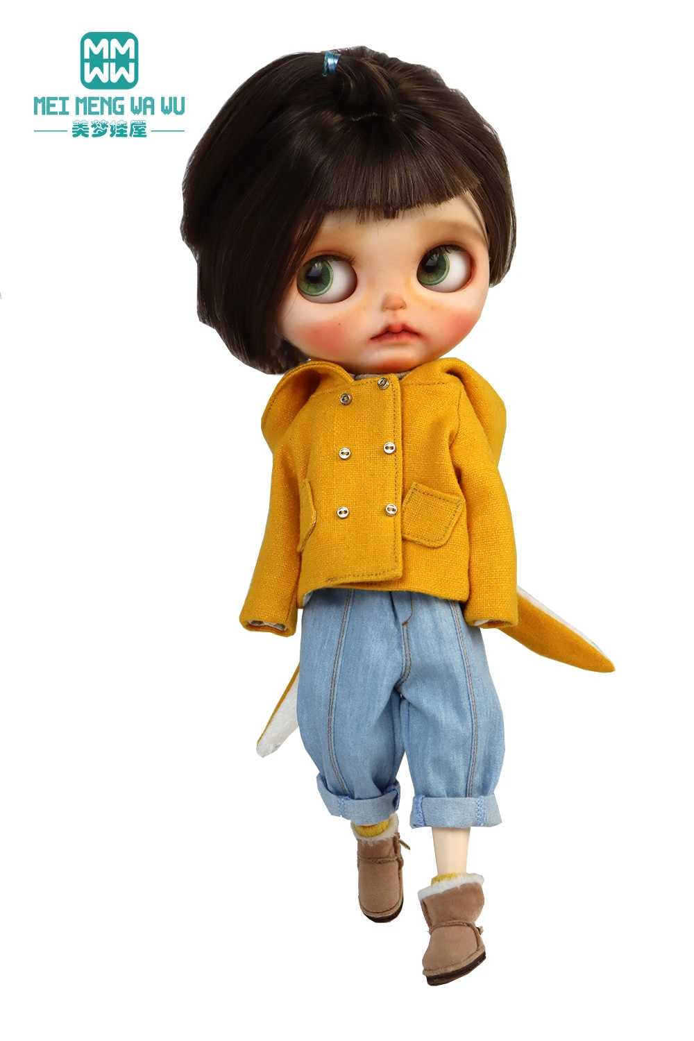 Blyth Doll Clothes Azon OB22 OB24 Fashion Wool Jacket Coat Sweater Jeans Doll Accessories