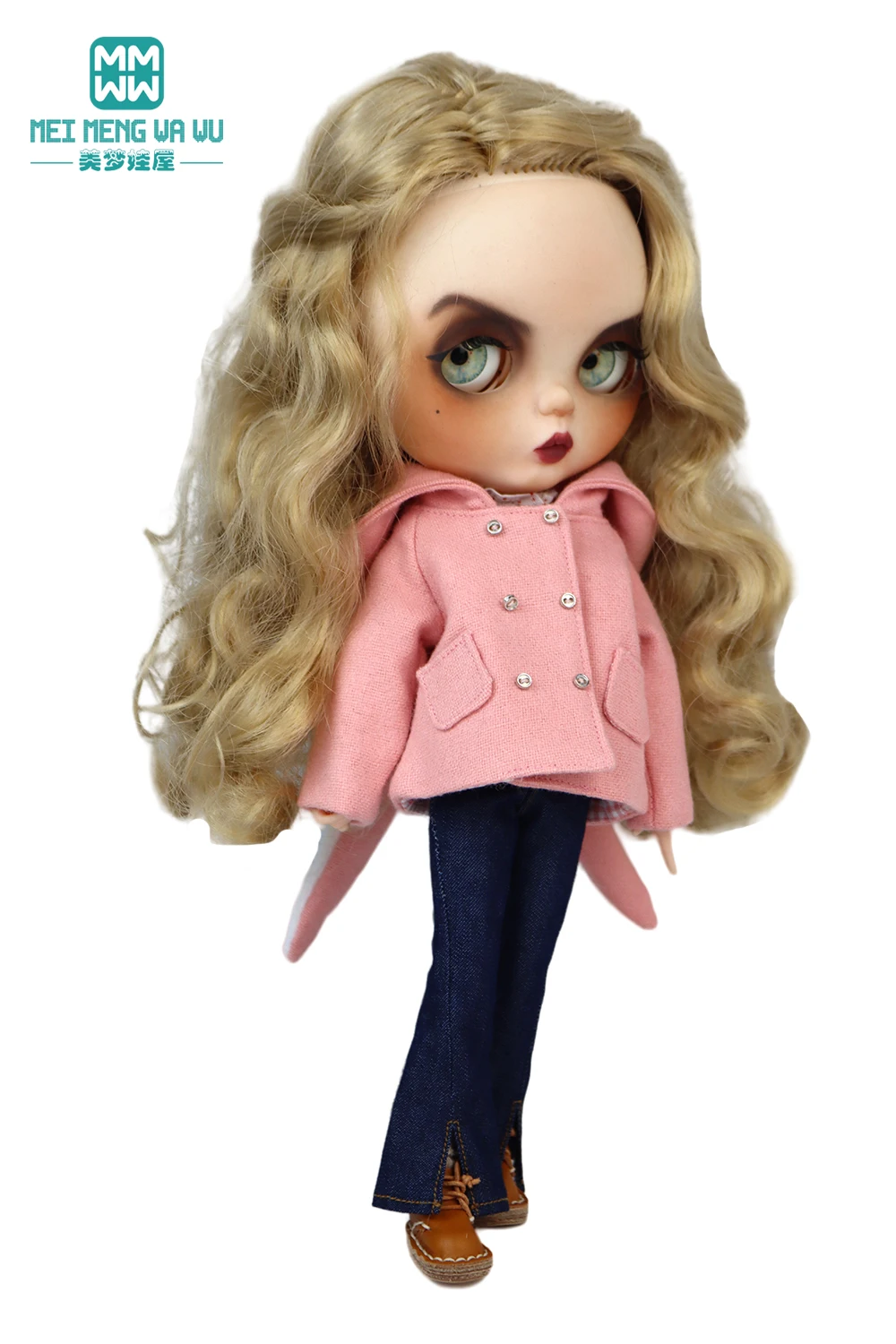 Blyth Doll Clothes Azon OB22 OB24 Fashion Wool Jacket Coat Sweater Jeans Doll Accessories