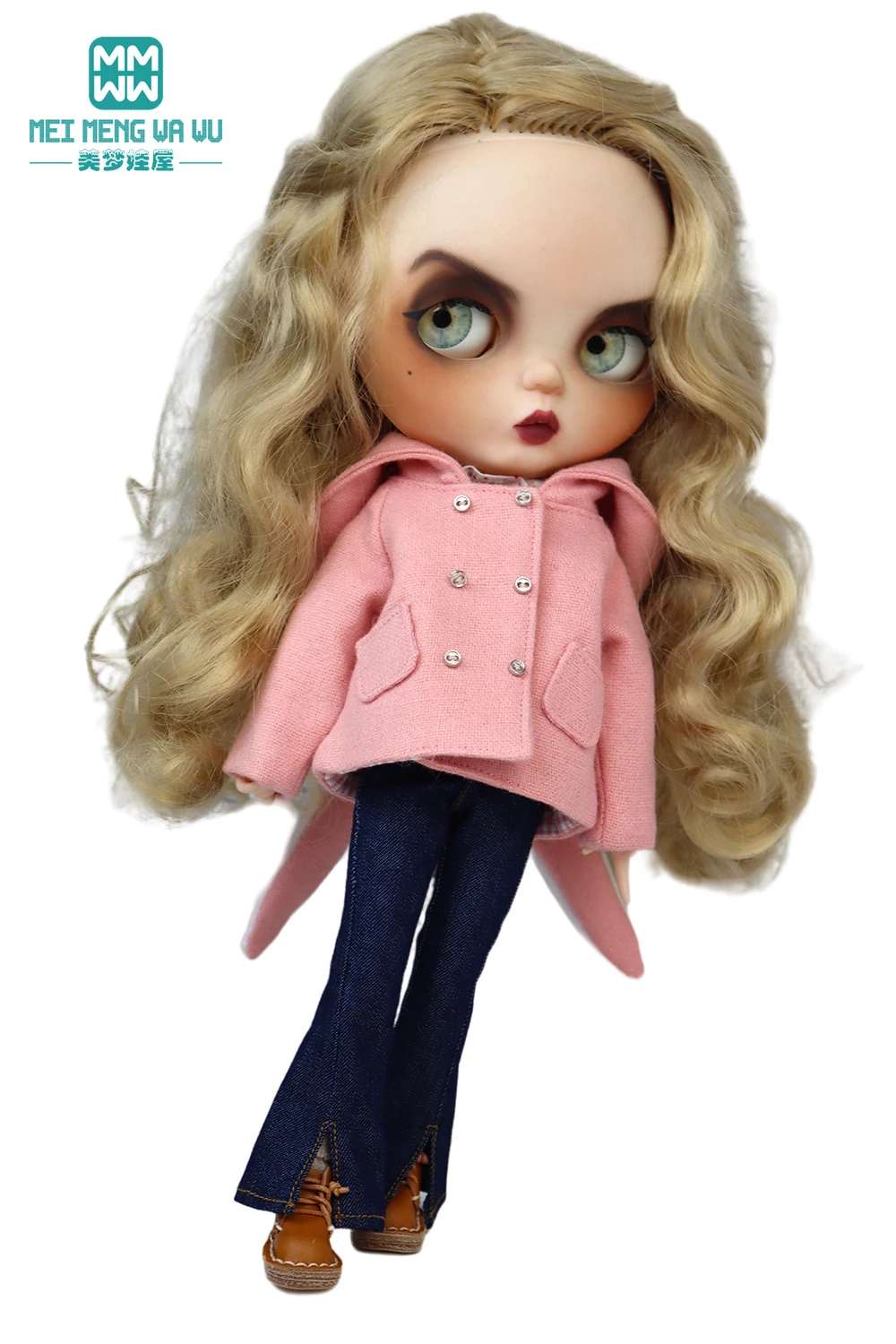 Blyth Doll Clothes Azon OB22 OB24 Fashion Wool Jacket Coat Sweater Jeans Doll Accessories