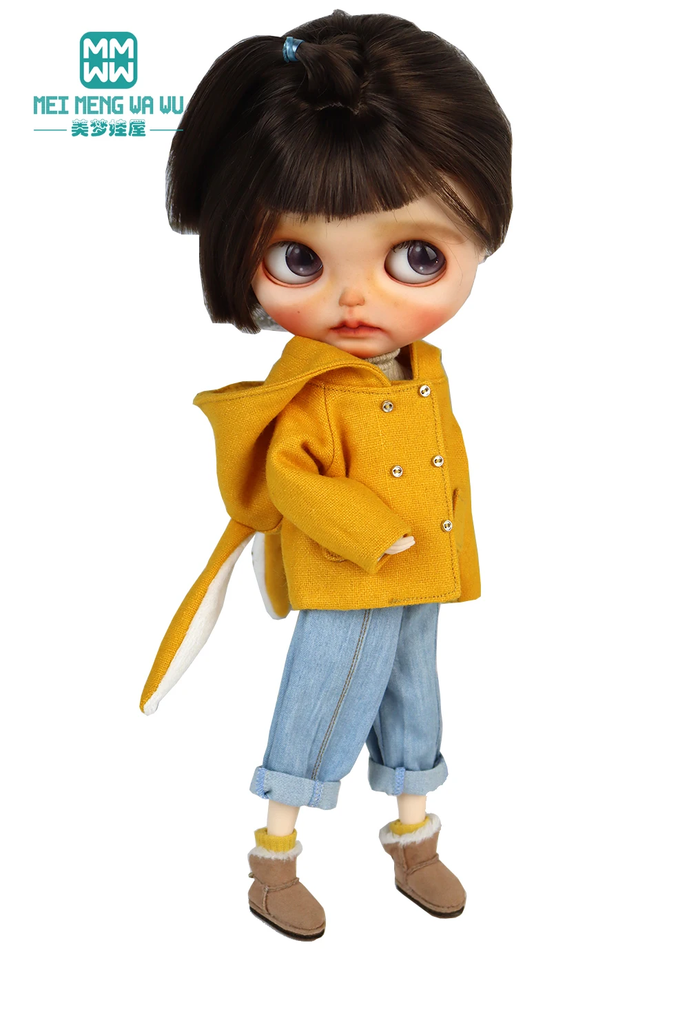 Blyth Doll Clothes Azon OB22 OB24 Fashion Wool Jacket Coat Sweater Jeans Doll Accessories
