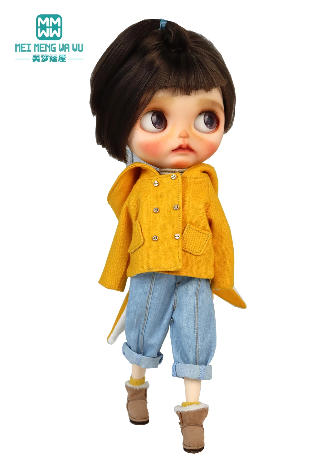 Blyth Doll Clothes Azon OB22 OB24 Fashion Wool Jacket Coat Sweater Jeans Doll Accessories