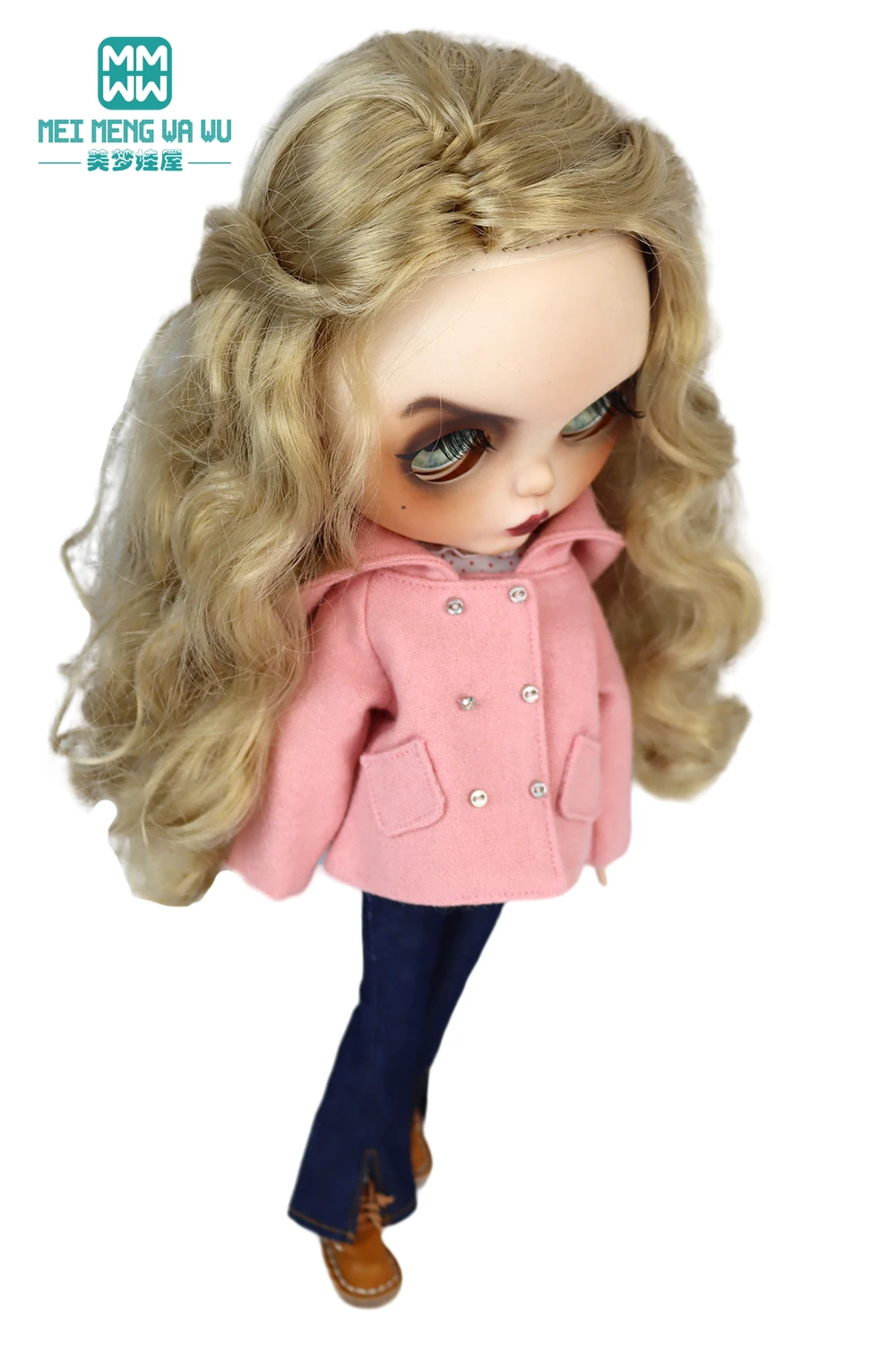 Blyth Doll Clothes Azon OB22 OB24 Fashion Wool Jacket Coat Sweater Jeans Doll Accessories