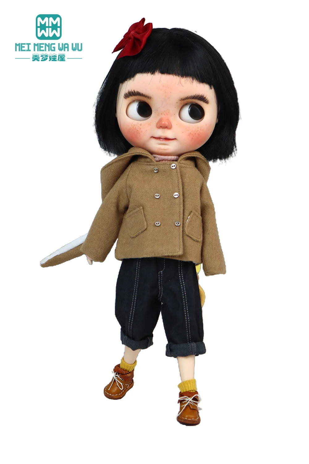 Blyth Doll Clothes Azon OB22 OB24 Fashion Wool Jacket Coat Sweater Jeans Doll Accessories