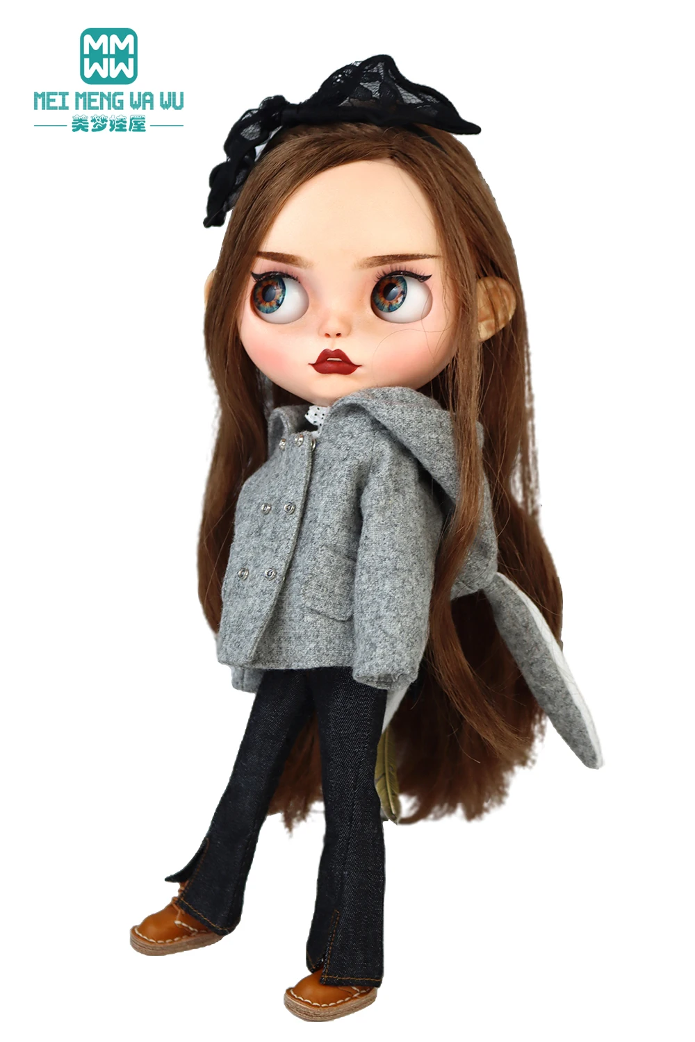 Blyth Doll Clothes Azon OB22 OB24 Fashion Wool Jacket Coat Sweater Jeans Doll Accessories