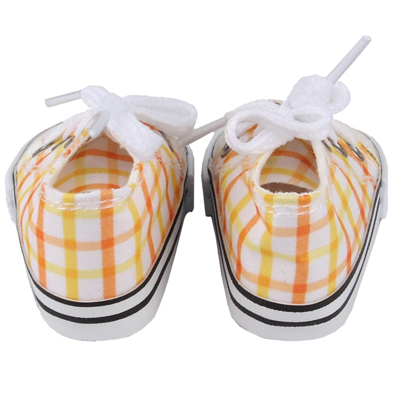 American 18 Inch Girl Doll Canvas Shoes 7cm Fashion Lines, Flowers Sneakers Boots For 43cm Baby New Born& DIY Russia,OG Doll Toy
