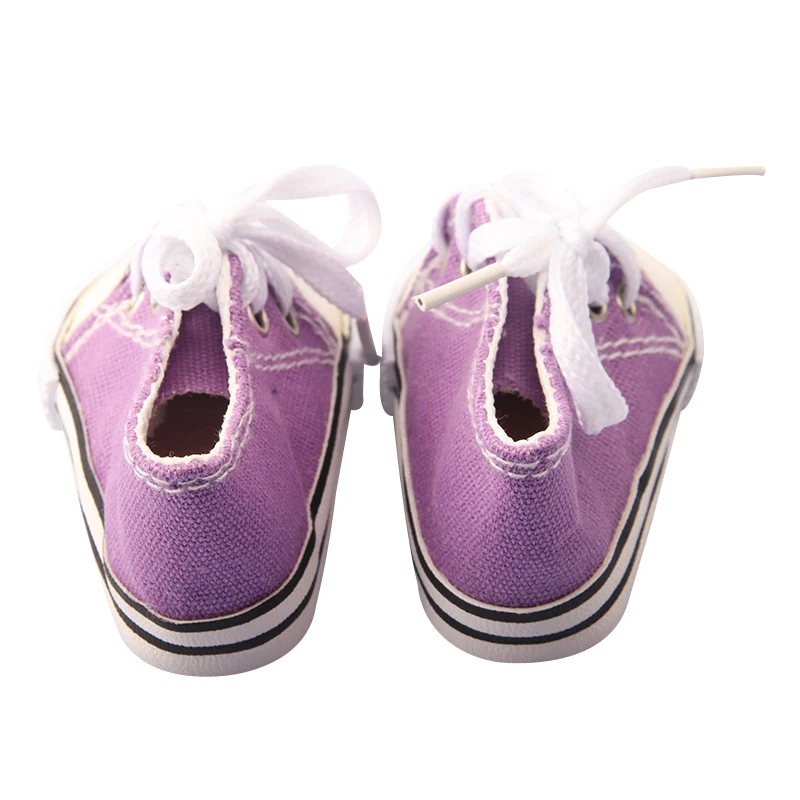 American 18 Inch Girl Doll Canvas Shoes 7cm Fashion Lines, Flowers Sneakers Boots For 43cm Baby New Born& DIY Russia,OG Doll Toy