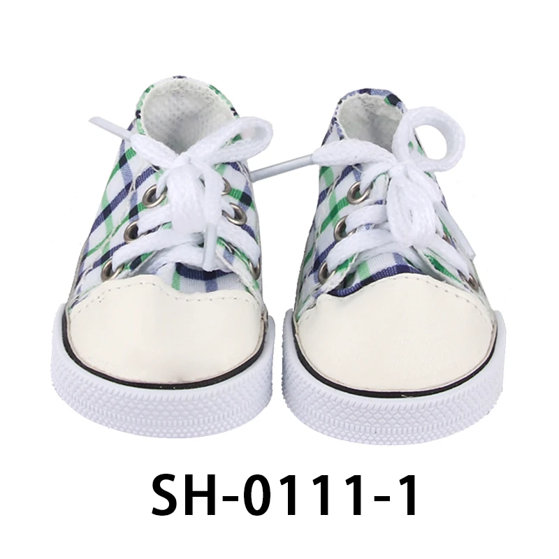 American 18 Inch Girl Doll Canvas Shoes 7cm Fashion Lines, Flowers Sneakers Boots For 43cm Baby New Born& DIY Russia,OG Doll Toy
