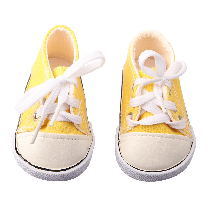 American 18 Inch Girl Doll Canvas Shoes 7cm Fashion Lines, Flowers Sneakers Boots For 43cm Baby New Born& DIY Russia,OG Doll Toy