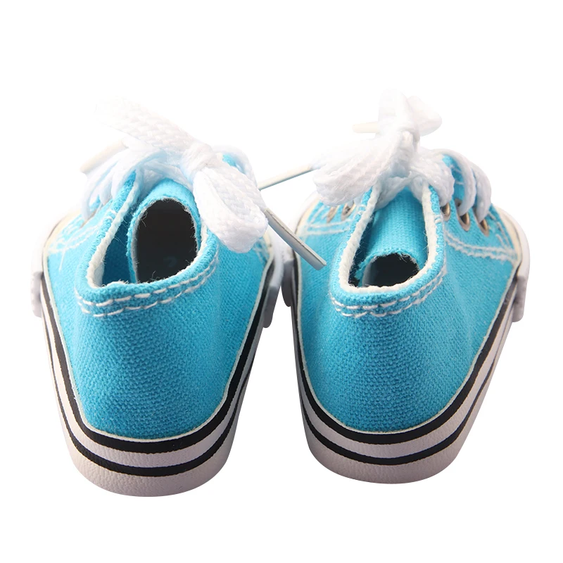American 18 Inch Girl Doll Canvas Shoes 7cm Fashion Lines, Flowers Sneakers Boots For 43cm Baby New Born& DIY Russia,OG Doll Toy