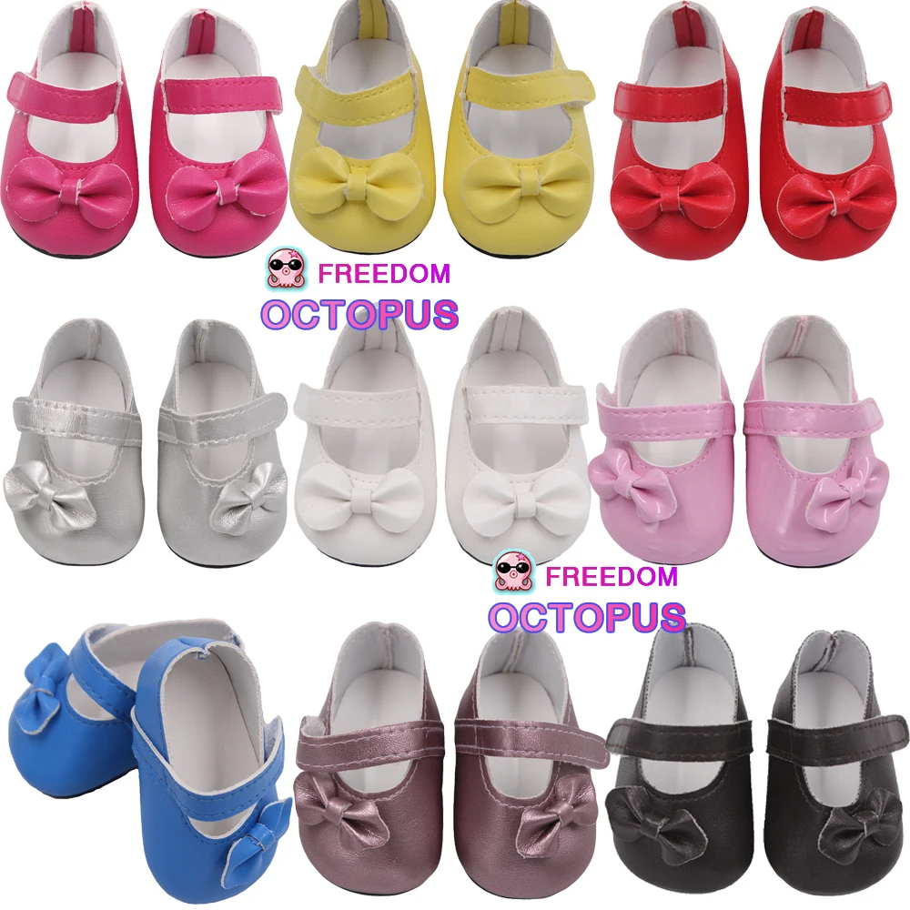 American 18 Inch Girl Doll Canvas Shoes 7cm Fashion Lines, Flowers Sneakers Boots For 43cm Baby New Born& DIY Russia,OG Doll Toy