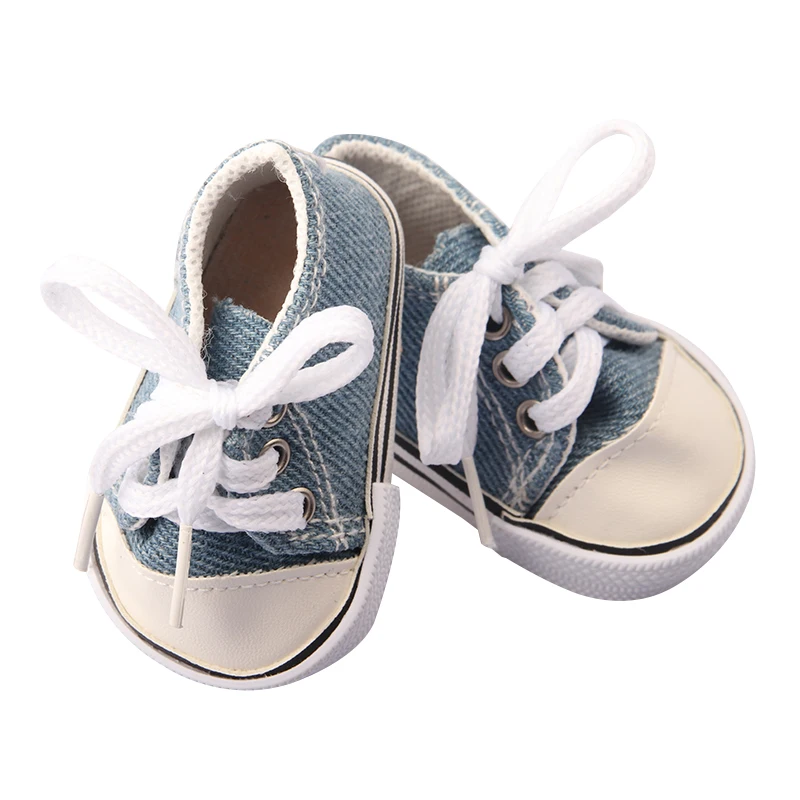 American 18 Inch Girl Doll Canvas Shoes 7cm Fashion Lines, Flowers Sneakers Boots For 43cm Baby New Born& DIY Russia,OG Doll Toy