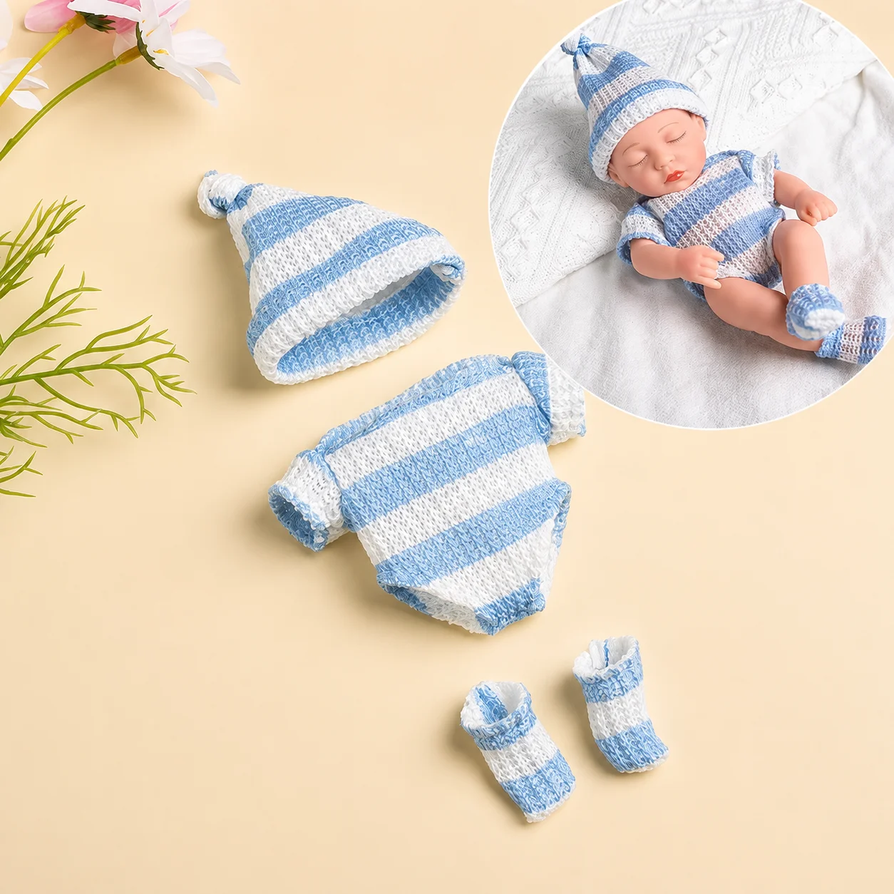 Dolls Clothes for 20cm Baby Dolls DIY Doll Accessories for 20cm Dolls Sweater Jumpsuite Clothes for Mini Reborn Baby Dolls