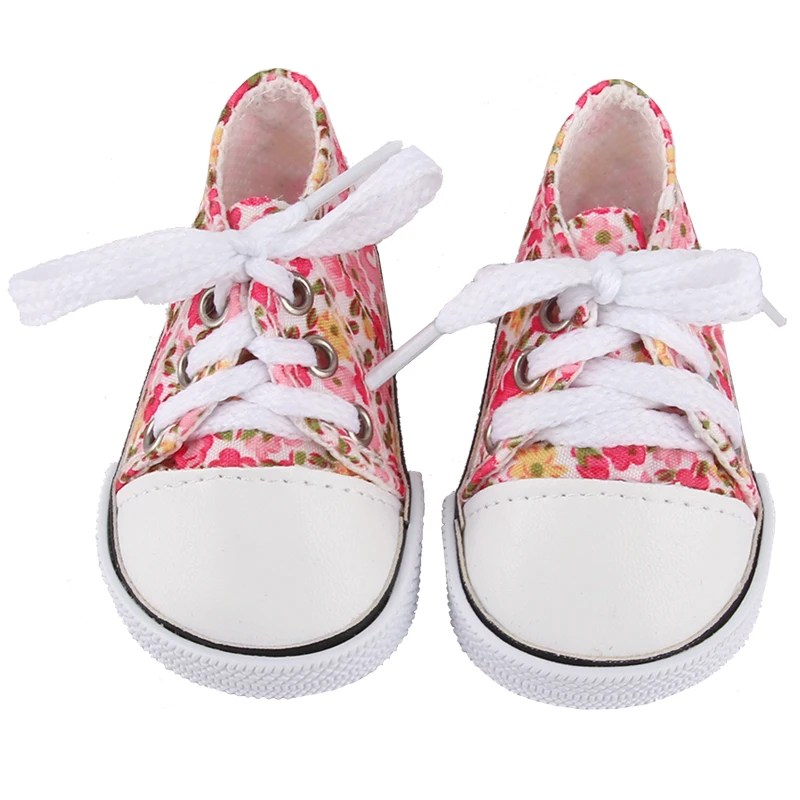7cm Flower Canvas Clothes Doll Shoes Sunglasses Bag Sneakers Fit For 18 Inch American&43cm Baby New Born Girl,OG 1/3 Dolls Toy