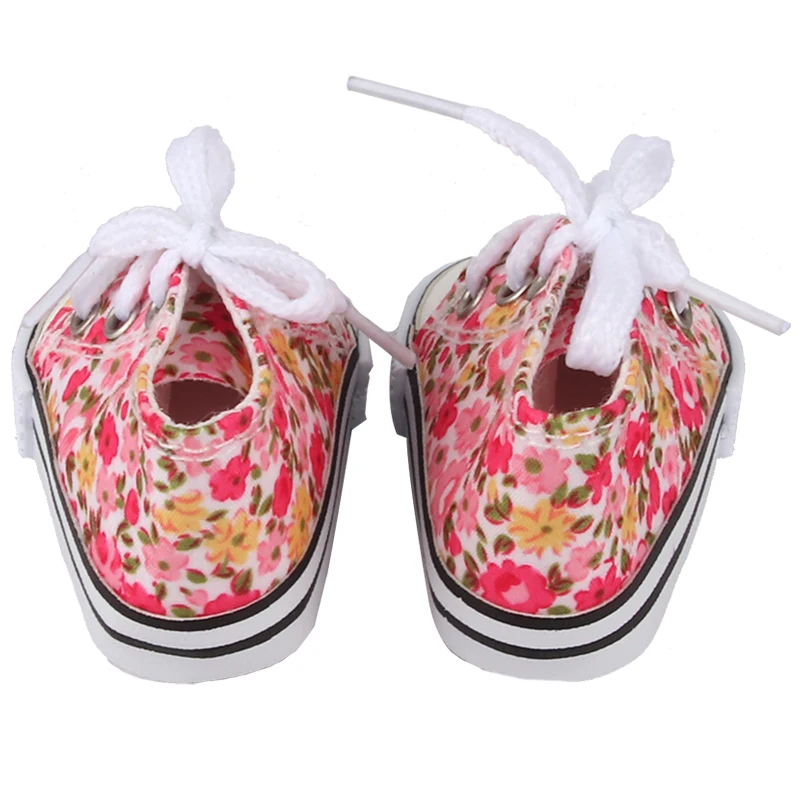 7cm Flower Canvas Clothes Doll Shoes Sunglasses Bag Sneakers Fit For 18 Inch American&43cm Baby New Born Girl,OG 1/3 Dolls Toy