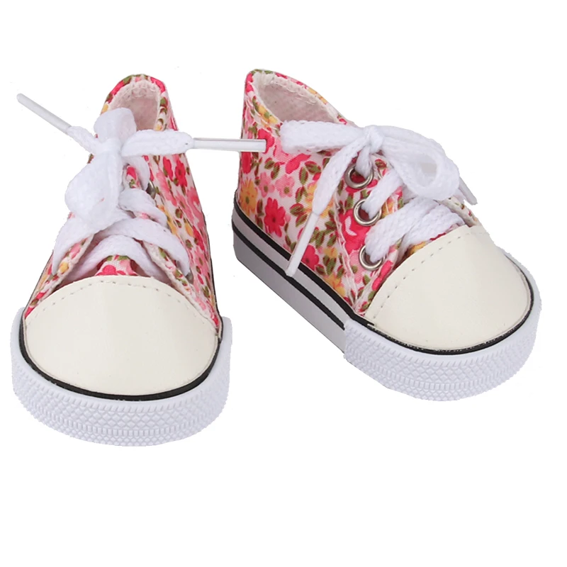 7cm Flower Canvas Clothes Doll Shoes Sunglasses Bag Sneakers Fit For 18 Inch American&43cm Baby New Born Girl,OG 1/3 Dolls Toy